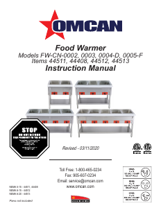 Manual Omcan FW-CN-0003 Buffet Warmer