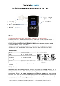 Bedienungsanleitung Trendmedic CA 7500 Alkoholtester