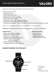 Manual Valore VHA-21 Smart Watch