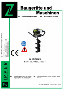 Handleiding Zipper ZI-EBO100G Grondboor