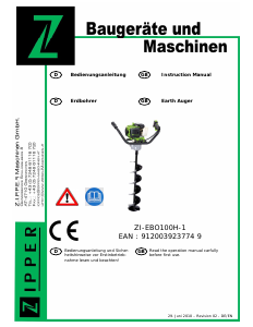 Handleiding Zipper ZI-EBO100H-1 Grondboor