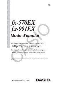 Mode D’emploi Casio FX-991EX Calculatrice