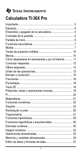 Manual de uso Texas Instruments TI-36X Pro Calculadora
