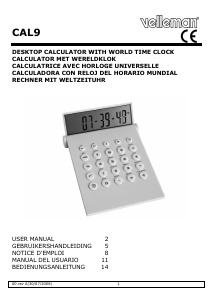 Manual de uso Velleman CAL9 Calculadora