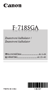 Priročnik Canon F-718SGA Kalkulator