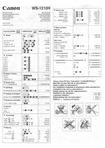 Manual Canon WS-1210H Calculator