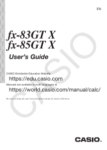 Manual Casio FX-83GT X Calculator