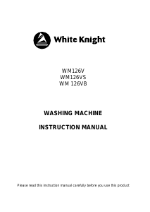 Manual White Knight WM126VB Washing Machine