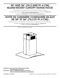 Manual Whirlpool WVI51UC6LS Cooker Hood