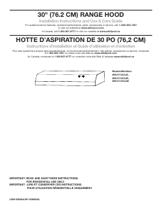 Handleiding Whirlpool WVU17UC0JB Afzuigkap