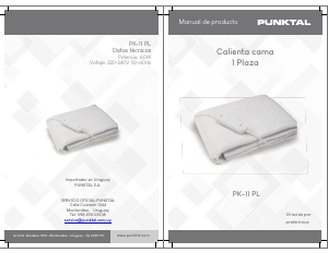 Handleiding Punktal ​PK-11 PL Elektrische deken