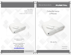 Manual de uso Punktal PK-22 PL Manta eléctrica