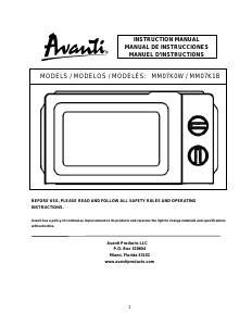 Manual Avanti MM07K0W Microwave