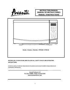 Mode d’emploi Avanti MT9K0W Micro-onde