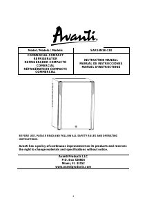 Mode d’emploi Avanti SAR14N1B-110 Réfrigérateur