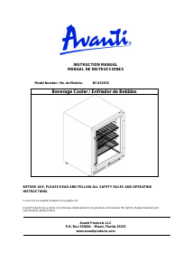 Handleiding Avanti BCA516SS Koelkast