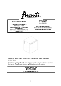 Handleiding Avanti SAR1701N1B Koelkast