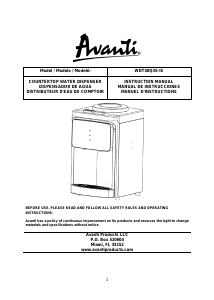 Mode d’emploi Avanti WDT40Q3S-IS Fontaine à eau