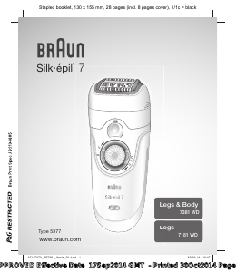Mode d’emploi Braun 7181 WD Silk-epil 7 Epilateur