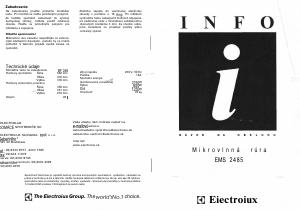 Návod Electrolux EMS2485B Mikrovlnná rúra