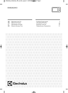 Vadovas Electrolux EMS26204OK Mikrobangų krosnelė