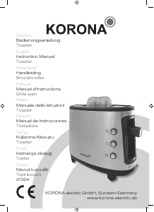 Kullanım kılavuzu Korona 21304 Ekmek kızartma makinesi