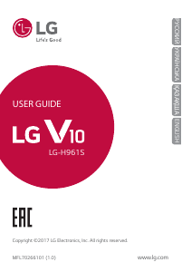 Руководство LG H961S V10 Мобильный телефон