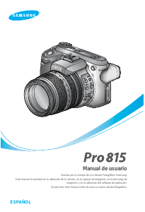 Manual de uso Samsung Pro 815 Cámara digital