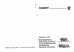 Mode d’emploi Tabbert Comtesse 490 (1995) Caravane