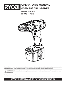 Bruksanvisning Ryobi HP412 Borrskruvdragare