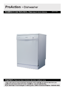 Manual ProAction PRFS125W Dishwasher