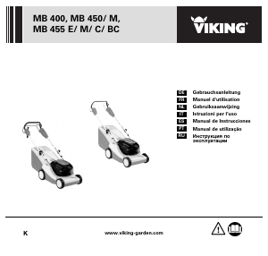 Manual de uso Viking MB 455 E Cortacésped