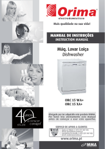 Manual Orima ORC 15 WA+ Máquina de lavar louça