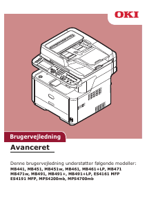 Brugsanvisning OKI MB491 Multifunktionsprinter