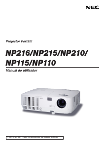 Manual NEC NP110 Projetor