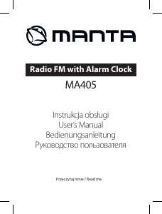 Руководство Manta MA405 Радиобудильник