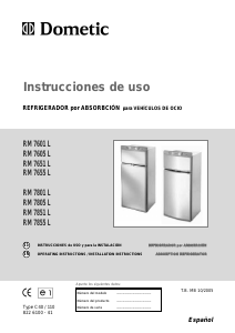 Manual de uso Dometic RM 7851 L Frigorífico combinado