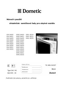 Manuál Dometic RMS 8500 Lednice