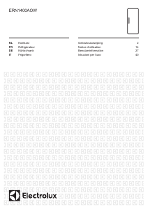 Manuale Electrolux ERN1400AOW Frigorifero