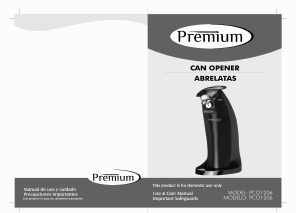 Handleiding Premium PCO1206 Blikopener
