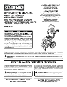 Manual de uso Black Max BM9020 Limpiadora de alta presión