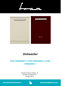 Manual Fram FDW-VRR606BKE++ Dishwasher