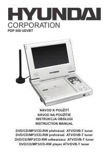 Manuál Hyundai PDP 508 UDVBT Přehrávač DVD