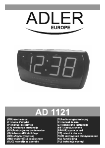 Vadovas Adler AD 1121 Radijo laikrodis su žadintuvu