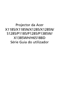 Manual Acer H6518BD Projetor