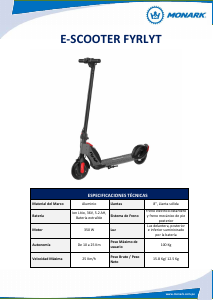 Manual de uso Monark Fyrlyt Patinete eléctrico
