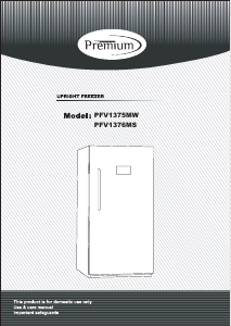 Handleiding Premium PFV1376MS Vriezer