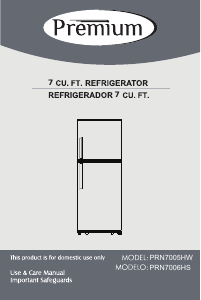Manual de uso Premium PRN7005HW Frigorífico combinado