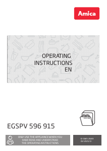 Manual Amica EGSPV 596 915 Dishwasher