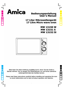 Manuale Amica MW 13150 W Microonde